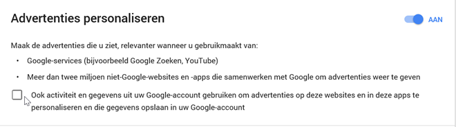 Advertenties personaliseren